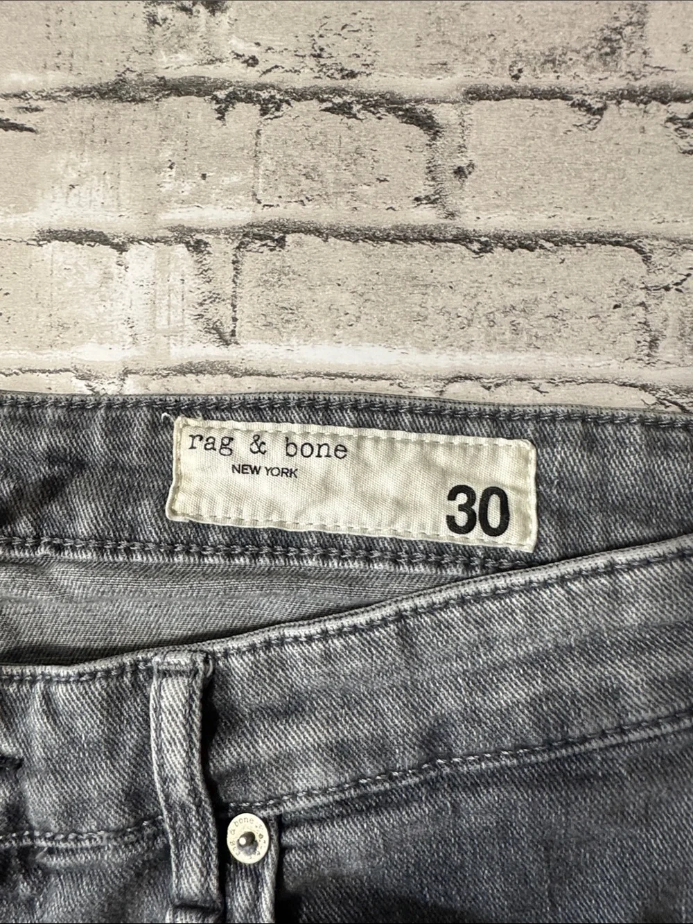 Rag & Bone womens 30 stone gray Dre low-rise slim boyfriend cotton denim jeans
